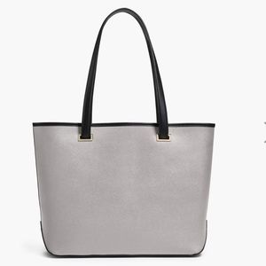 Lo&Sons 15" Seville tote gray saffiano leather